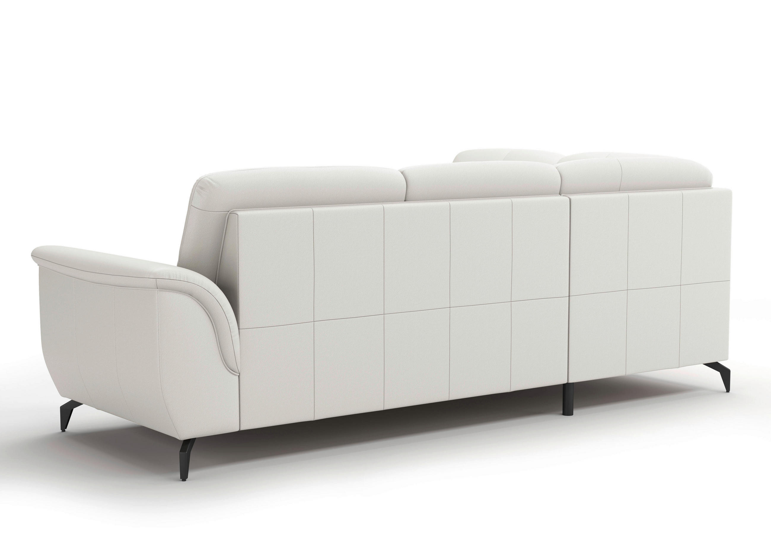 Thumbnail - Sit & More Ecksofa Zora E, Weiß, Leder, Echtleder, Nappaleder, 5,5-Sitzer, Ottomane links, L-Form, 244x212 cm, Goldenes ...