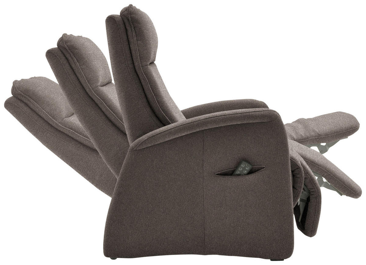 FERNSEHSESSEL in Chenille Graubraun  - Graubraun, Konventionell, Textil (79/114/87-176cm) - Valdera