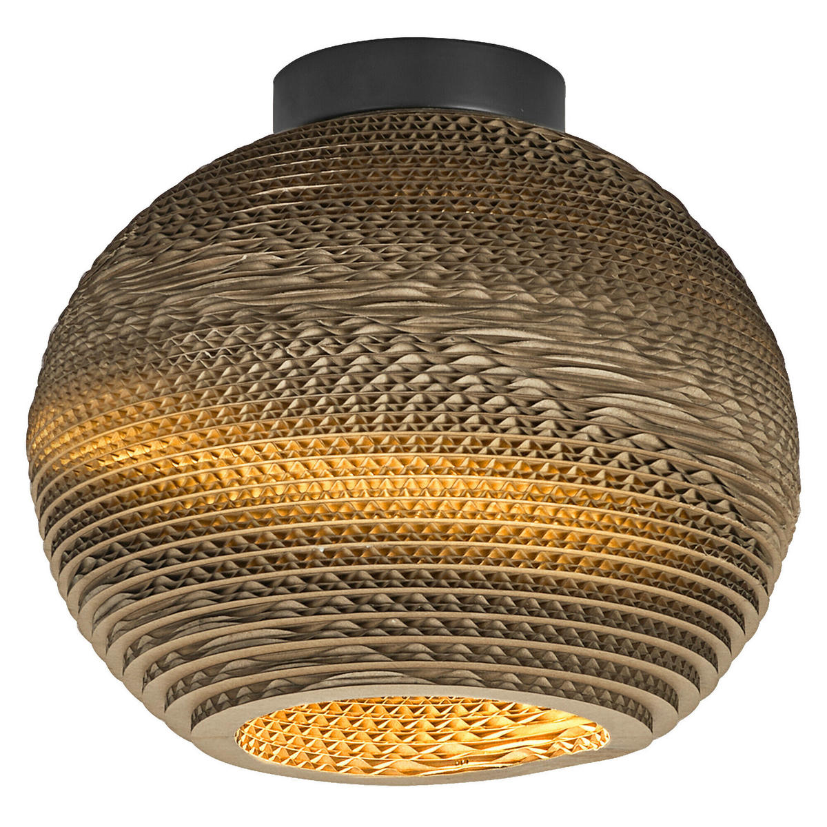 DECKENLEUCHTE  26/23 cm    - Braun, Natur, Karton/Metall (26/23cm) - Osram