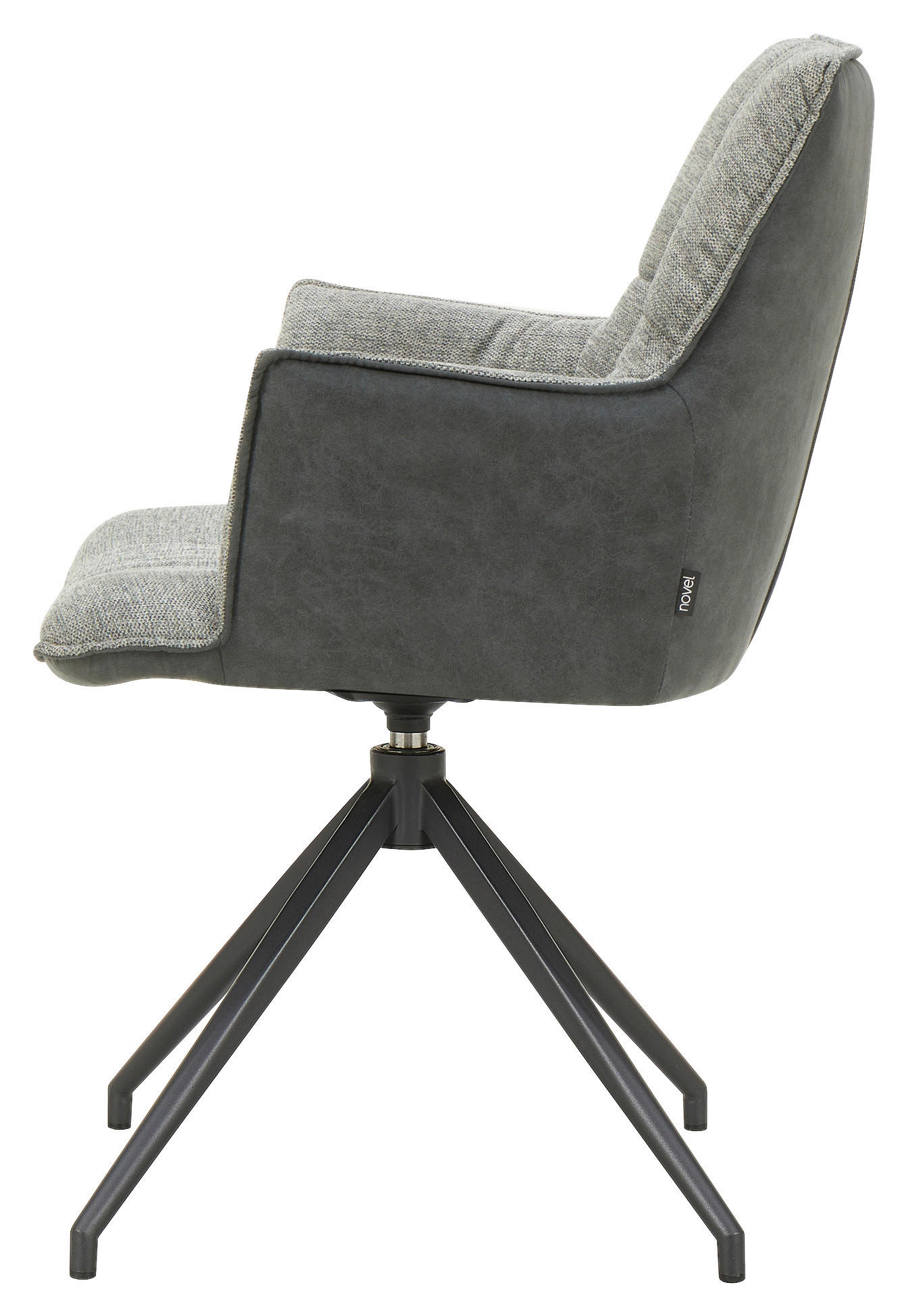 ŽIDLE S PODRUČKAMI, železo, mikrovlákno, černá, světle šedá - černá/světle šedá, Design, kov/textil (59/89,5/63cm) - Novel