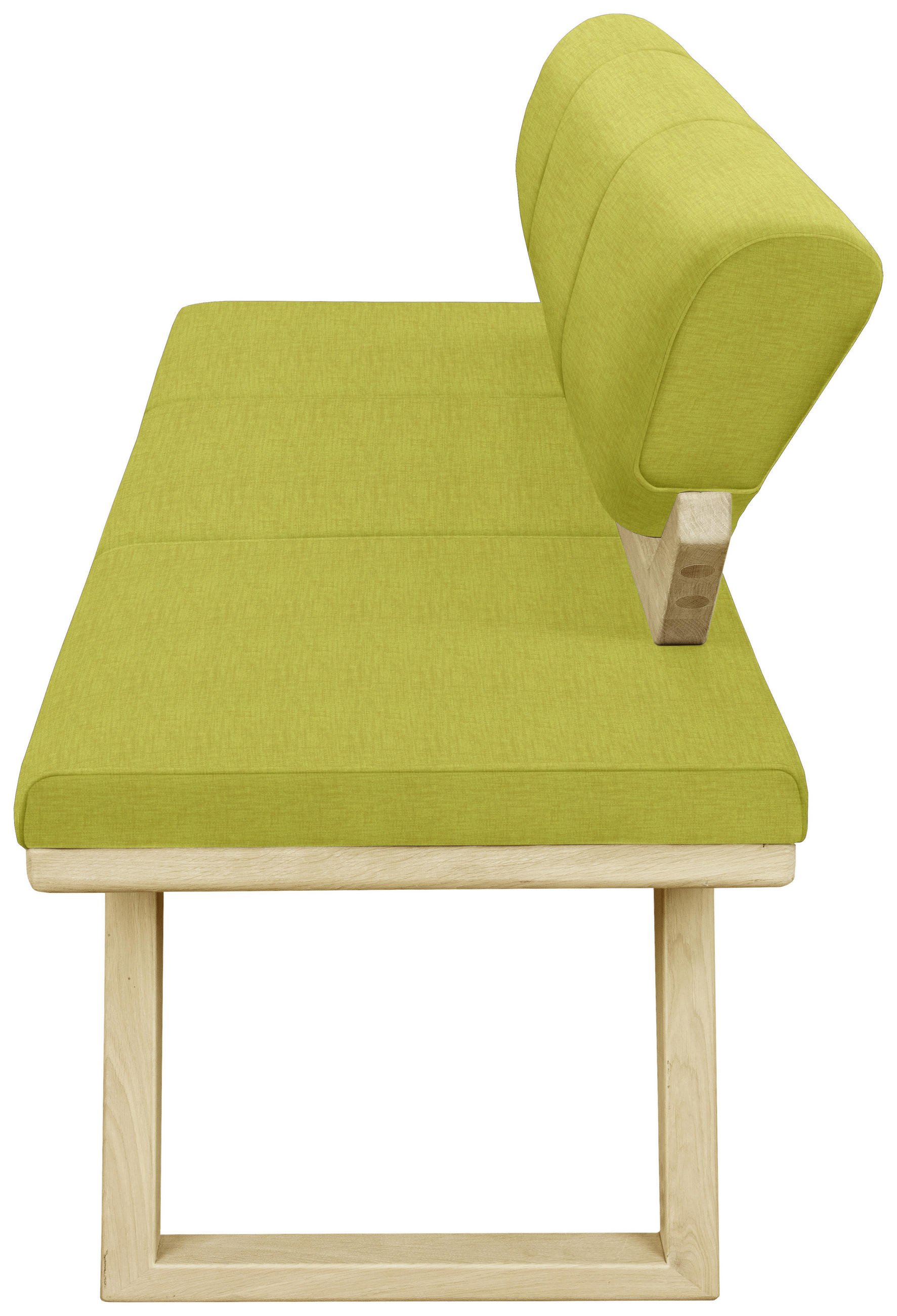 SITZBANK 190/81/56 cm Webstoff Olivgrün Holz - Eichefarben/Olivgrün, Natur, Holz/Textil (190/81/56cm) - Linea Natura