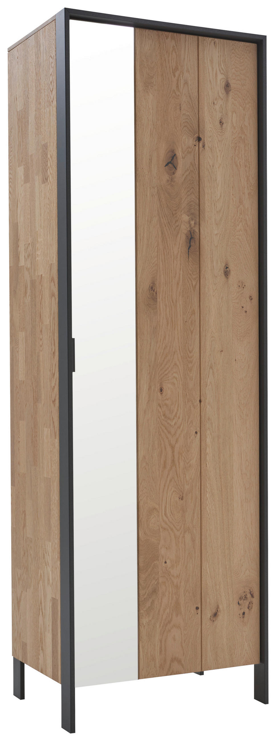 GARDEROBENSCHRANK 65/199,1/44,6 cm  - Eichefarben/Graphitfarben, Natur, Glas/Holz (65/199,1/44,6cm) - Valdera