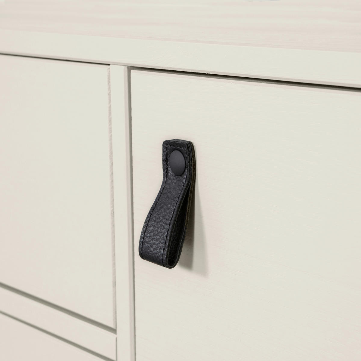 LOWBOARD Silas 180/61/44 cm 2 Schublade(n)  - Schwarz/Grau, Design, Leder/Holz (180/61/44cm) - Livetastic