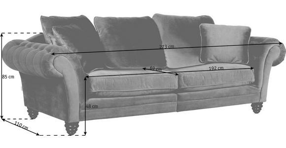 MEGASOFA in Samt Grün - Dunkelbraun/Grün, Design, Holz/Textil (273/85/110cm) - Ambia Home