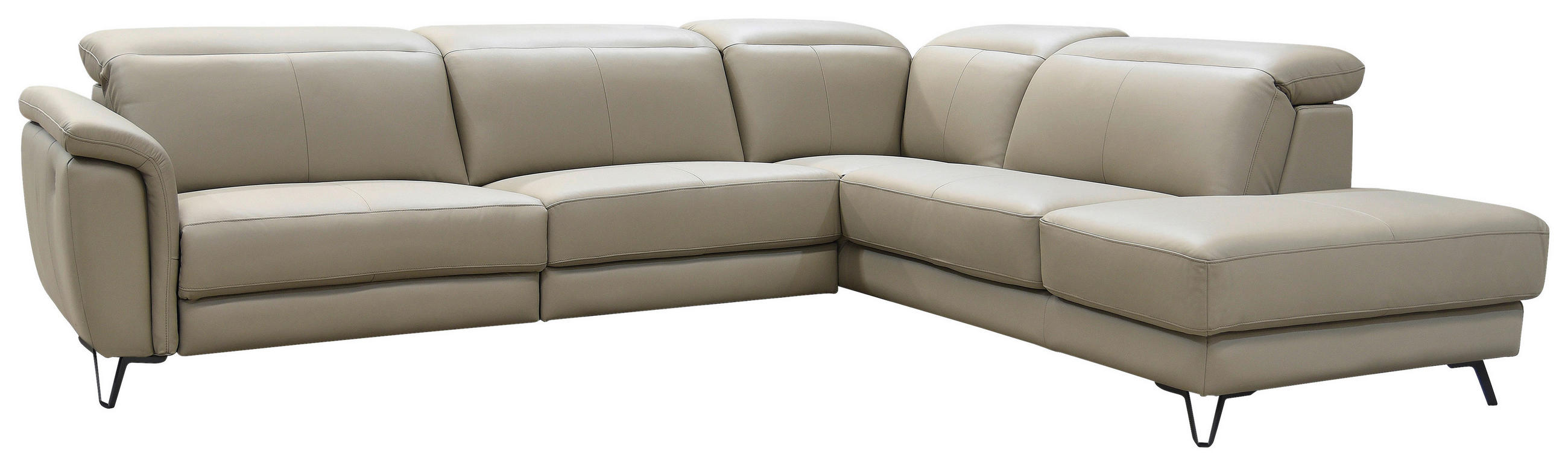 ECKSOFA in Echtleder Schlammfarben  303/240 cm  - Schlammfarben/Schwarz, MODERN, Leder/Holz (303/240cm) - Livetastic
