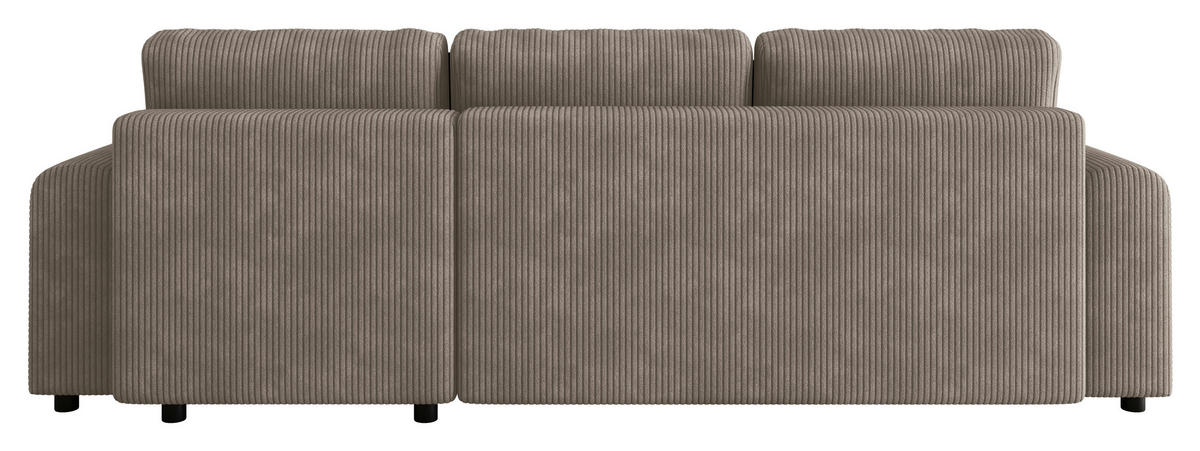 ECKSOFA  in Cord Hellbraun  - Hellbraun/Schwarz, KONVENTIONELL, Kunststoff/Textil (246/152cm) - Xora