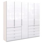 FALTTÜRENSCHRANK  in Weiß  - Chromfarben/Weiß, KONVENTIONELL, Glas/Holzwerkstoff (250/236/58cm) - Venda