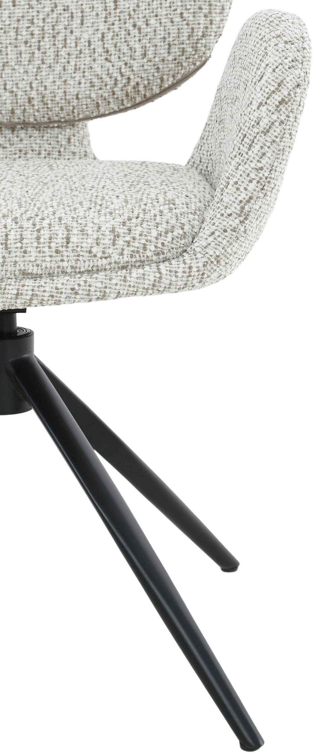 ARMLEHNSTUHL  Sitzfläche 360° drehbar, automatische Rückholfunktion Chenille  - Beige/Schwarz, Design, Textil/Metall (58,5/83,5/61,5cm) - Novel