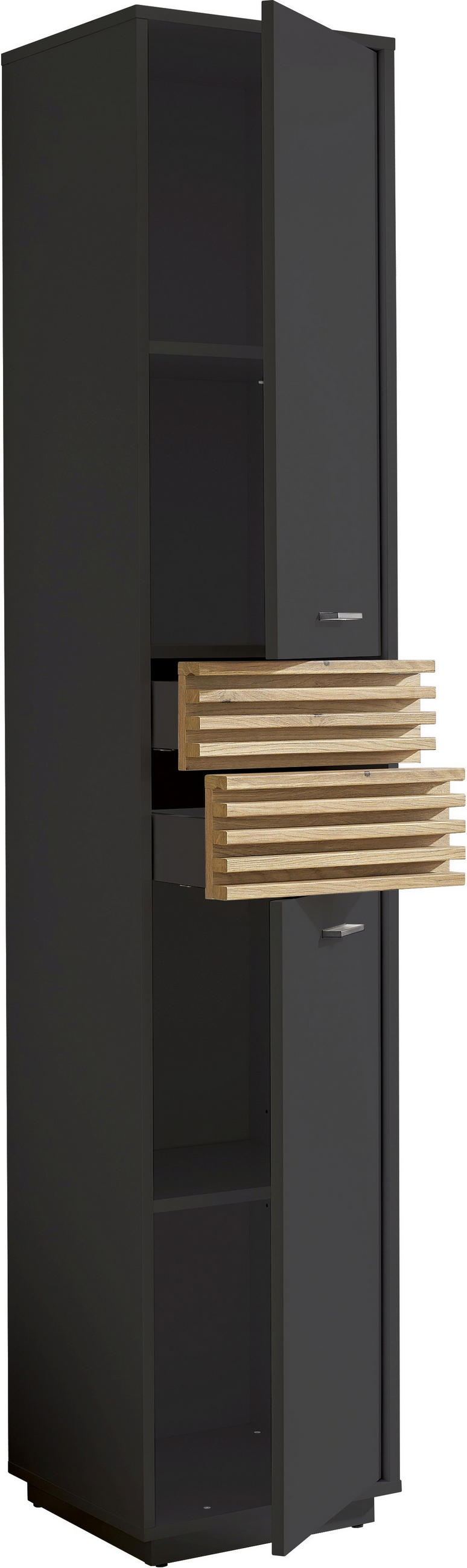 HOCHSCHRANK 38/191/35 cm  - Eichefarben/Anthrazit, KONVENTIONELL, Holzwerkstoff/Kunststoff (38/191/35cm) - home24