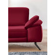 ECKSOFA in Echtleder Rot  - Rot/Schwarz, Design, Leder/Metall (193/328cm) - Dieter Knoll