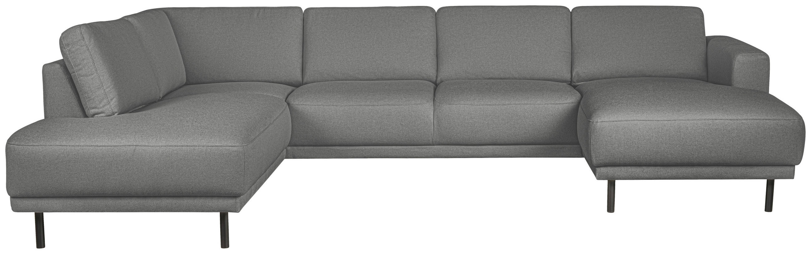 SOFFA i flatväv grå  - svart/grå, Design, metall/trä (310/78/197cm) - Pure Home Comfort