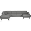 SOFFA i flatväv grå  - svart/grå, Design, metall/trä (310/78/197cm) - Pure Home Comfort