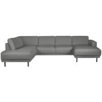 SOFFA i flatväv grå  - svart/grå, Design, metall/trä (310/78/197cm) - Pure Home Comfort