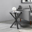 BEISTELLTISCH 50/50/55 cm Grau, Schwarz rund  - Schwarz/Grau, Design, Glas/Metall (50/50/55cm) - Xora