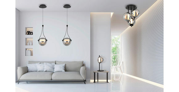 LED-DECKENLEUCHTE 45/49 cm - Chromfarben/Schwarz, Design, Glas/Kunststoff (45/49cm) - Dieter Knoll