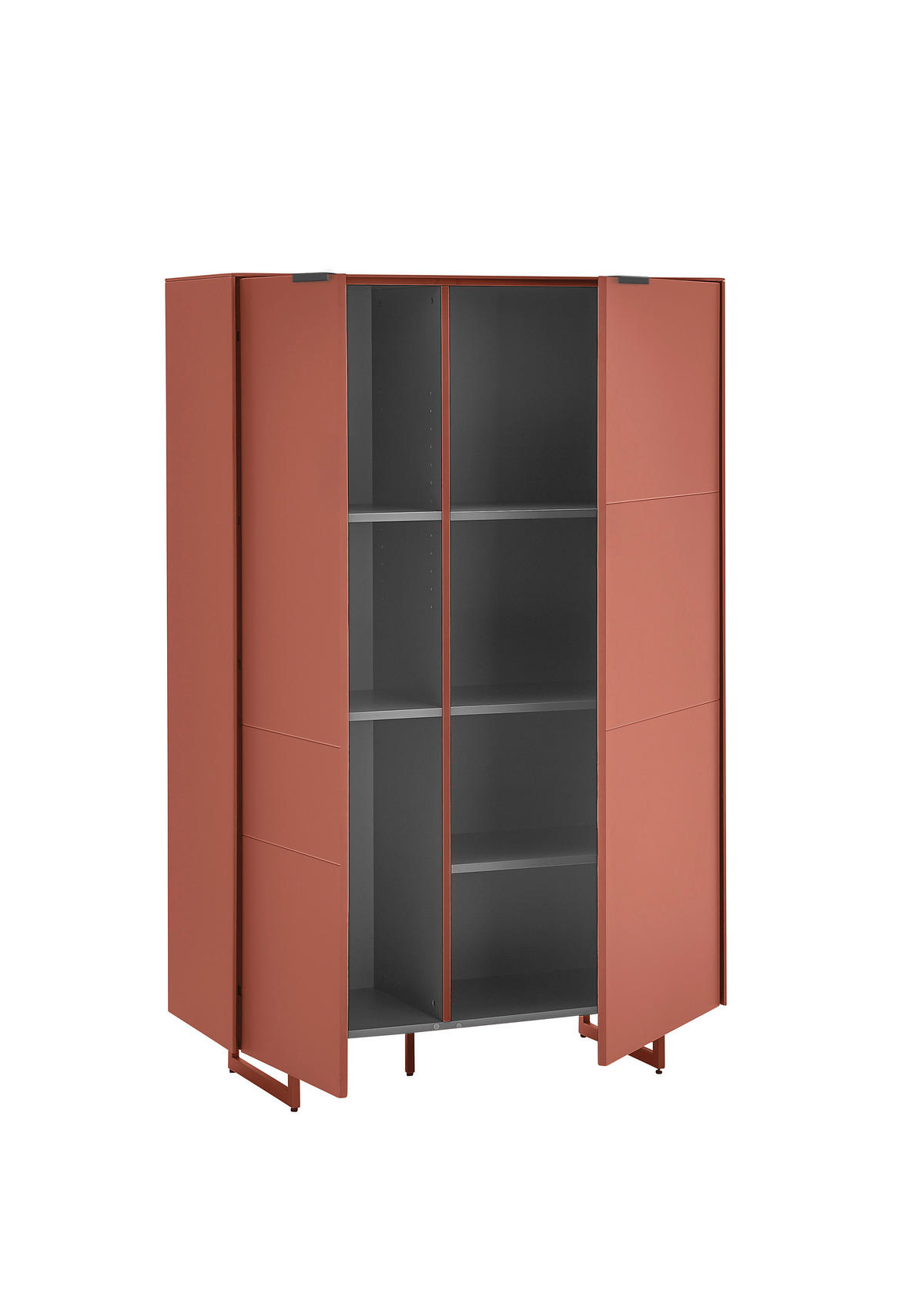 HIGHBOARD Schwarz, Rotbraun  95/134/38 cm  - Rotbraun/Schwarz, MODERN, Holzwerkstoff/Metall (95/134/38cm) - Carryhome