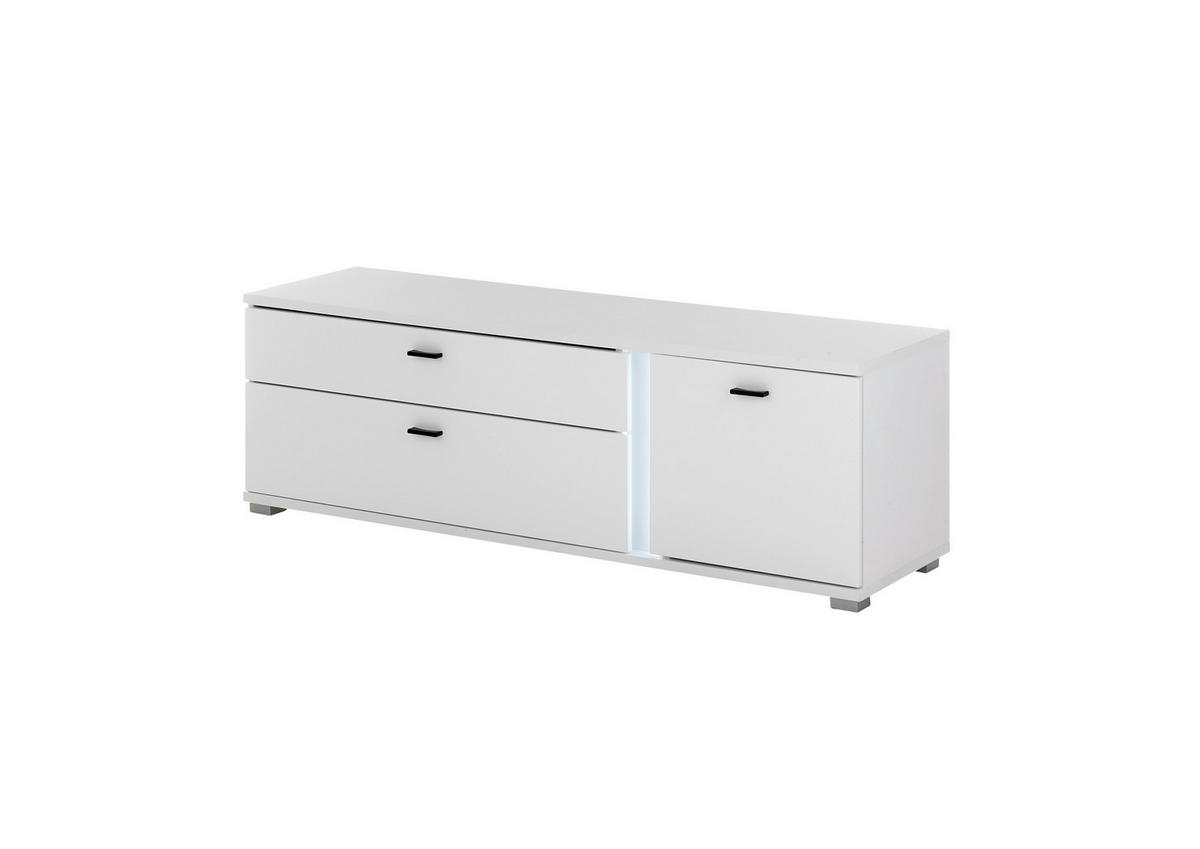 LOWBOARD  in 150/45/42 cm  - Silberfarben/Schwarz, Design, Holzwerkstoff/Kunststoff (150/45/42cm) - MID.YOU