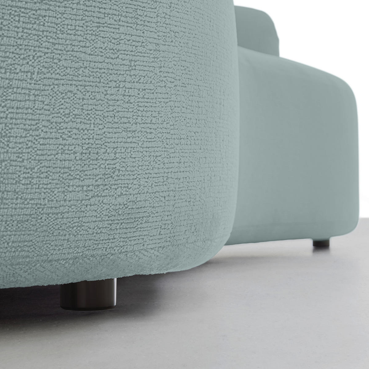 BIG SOFFA i chenille ljusblå  - ljusblå/svart, Modern, textil/plast (235/72/110cm) - MID.YOU