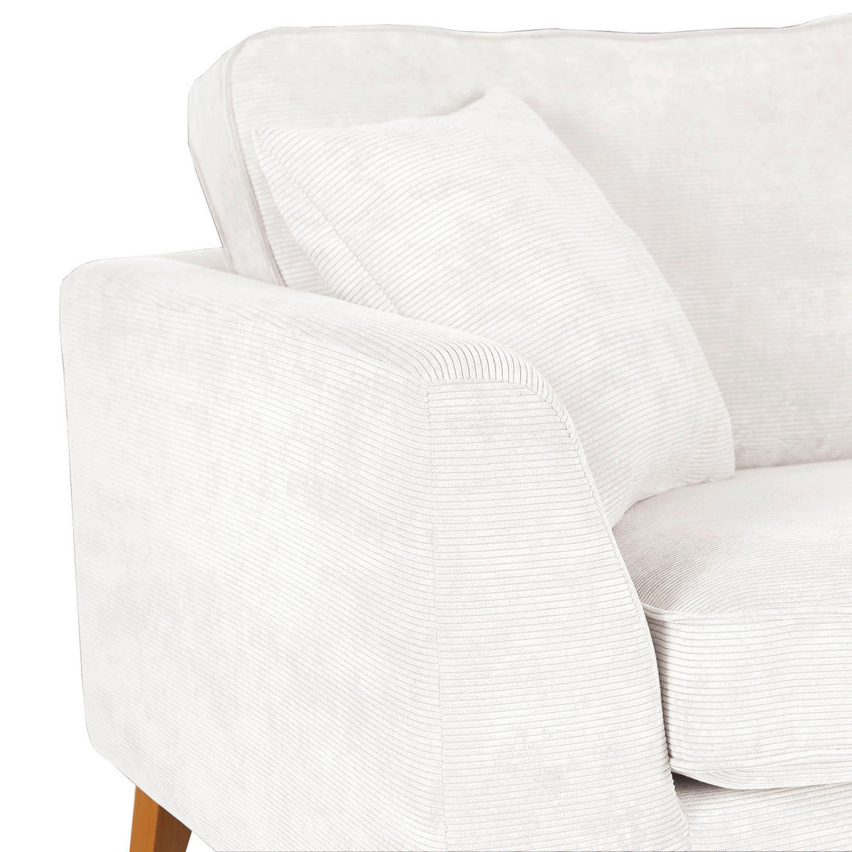 3-SITZER-SOFA in Cord Naturfarben  - Buchefarben/Naturfarben, Design, Holz/Textil (200/63/90cm) - MID.YOU
