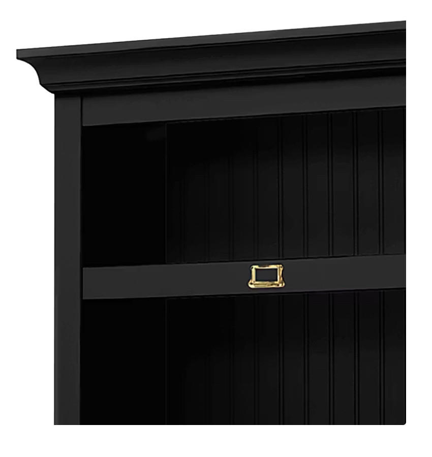 REGAL Pinie massiv Schwarz  - Schwarz/Bronzefarben, LIFESTYLE, Holz/Metall (117/238,5/46,5cm) - Livetastic