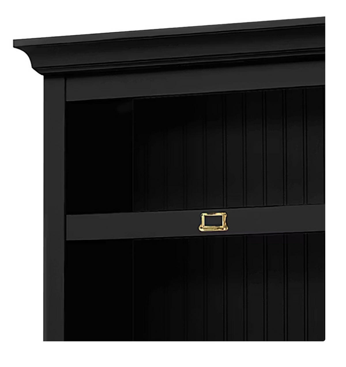 REGAL Pinie massiv Schwarz  - Schwarz/Bronzefarben, LIFESTYLE, Holz/Metall (117/238,5/46,5cm) - Livetastic