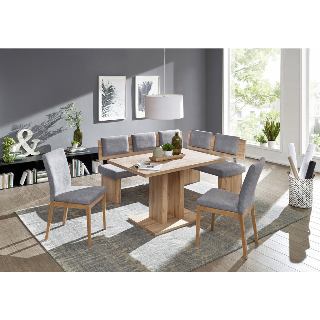 Thumbnail - Cantus Eckbank, Grau, Eiche, Textil, Uni, 4-Sitzer, 165x125 cm, Stoffauswahl, Typenauswahl, seitenverkehrt erhältlich, E...