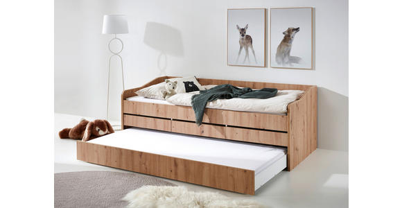AUSZIEHBETT 90-180/200 cm in Eiche Artisan - Eiche Artisan, KONVENTIONELL, Holz/Holzwerkstoff (90-180/200cm) - Carryhome