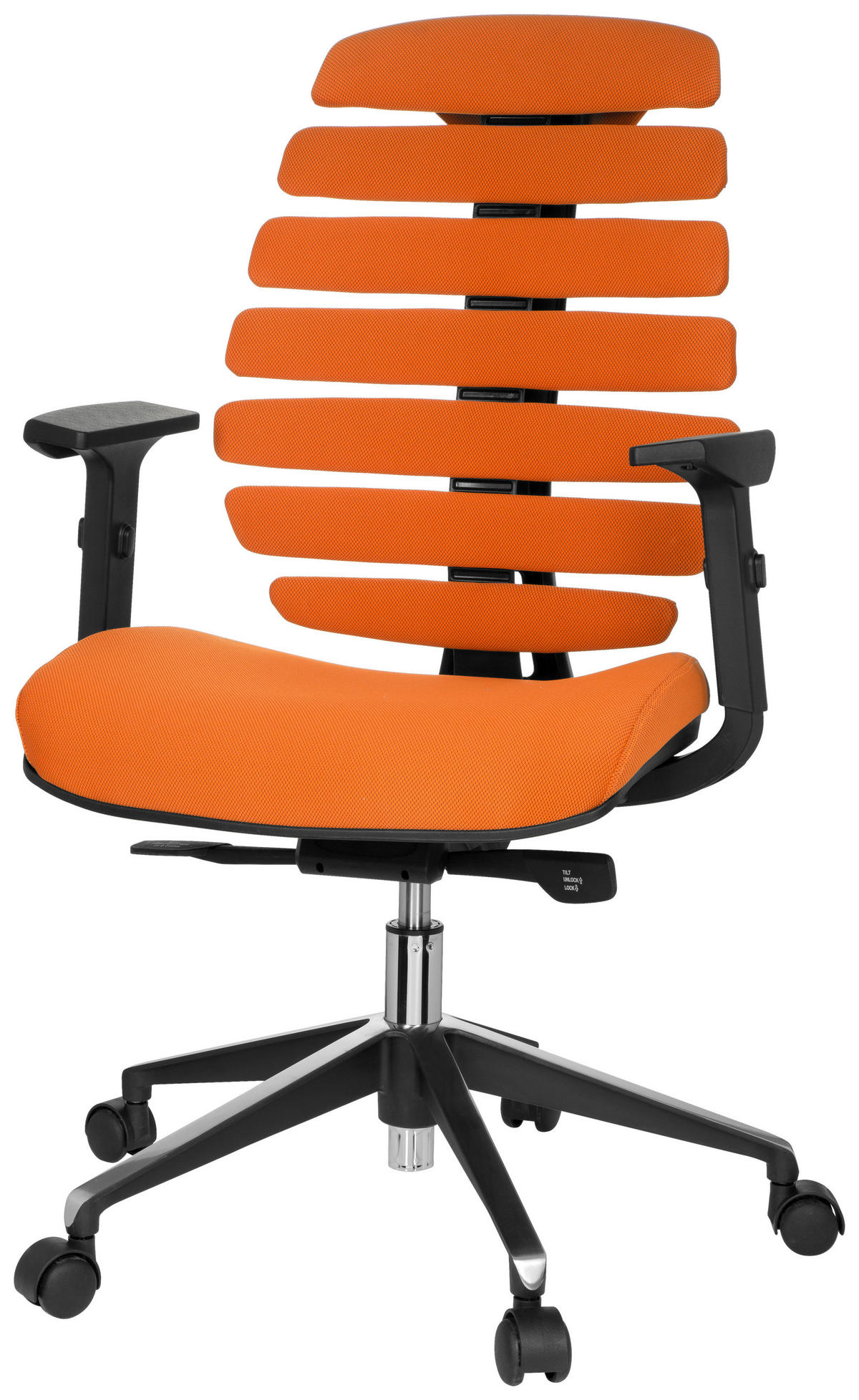 OTOČNÁ ŽIDLE, plochá tkanina, oranžová, černá - oranžová/černá, Moderní, kov/textil (65/115/50cm) - MID.YOU