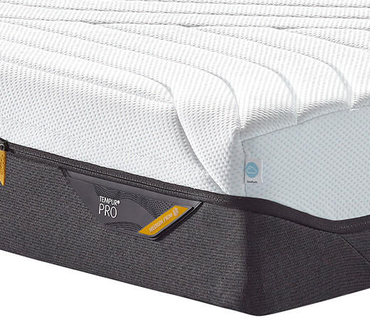 VISCOMATRATZE Pro® Coolquilt 100/200 cm Höhe ca. 23 cm  - Anthrazit/Weiß, Basics, Textil (100/200cm) - Tempur