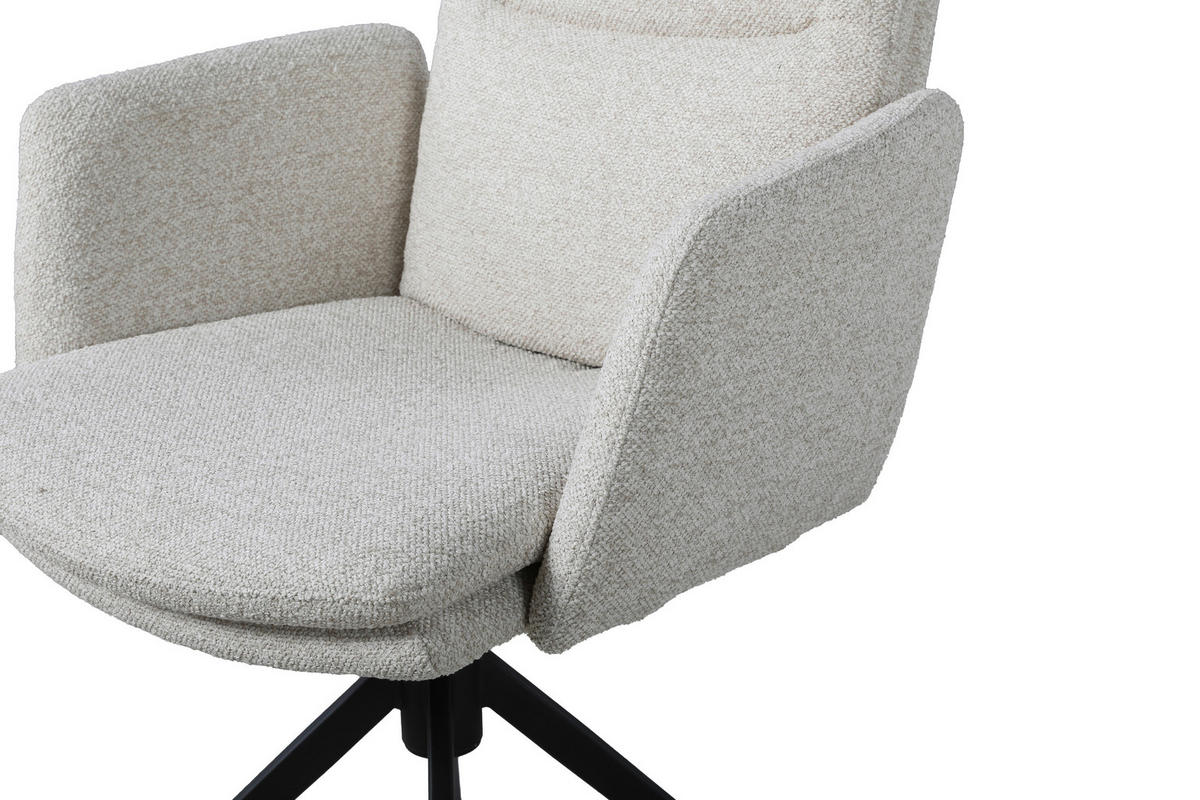 NASLANJAČ, kovina, tekstil bež  - črna/bež, Design, kovina/tekstil (62/88/64cm) - Novel