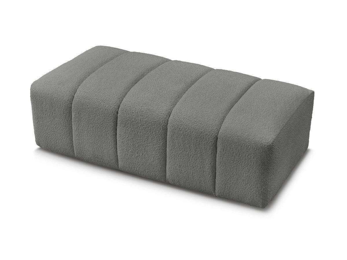 HOCKER ANNECY Bouclé Dunkelgrau  - Dunkelgrau/Schwarz, MODERN, Kunststoff/Textil (146/45/68cm)