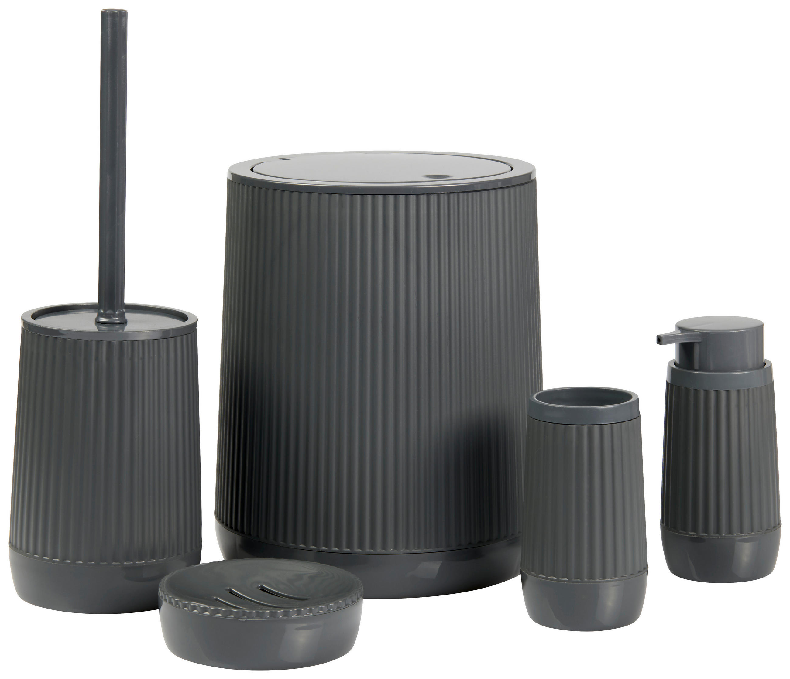 BADRUMSACCESSOAR SET plast  - antracit, Design, plast - Novel