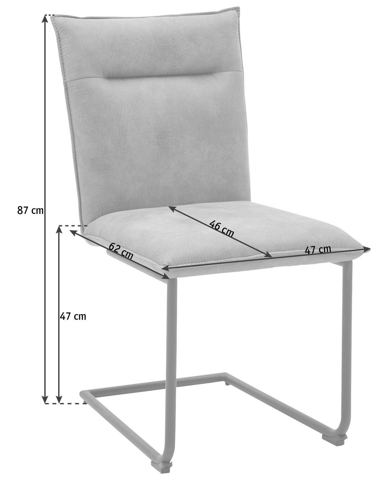 SCHWINGSTUHL  in Mikrofaser  - Hellbraun/Schwarz, Design, Textil/Metall (47/87/62cm) - Valnatura