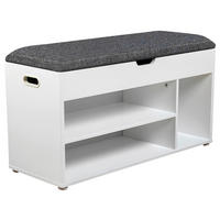 GARDEROBENBANK - Weiß/Grau, Basics, Kunststoff/Textil (80/44/30cm) - Carryhome