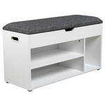 GARDEROBENBANK - Weiß/Grau, Basics, Kunststoff/Textil (80/44/30cm) - Carryhome