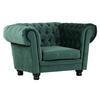 CHESTERFIELD-SESSEL Flachgewebe Grün    - Dunkelbraun/Grün, LIFESTYLE, Holz/Textil (130/79/93cm)