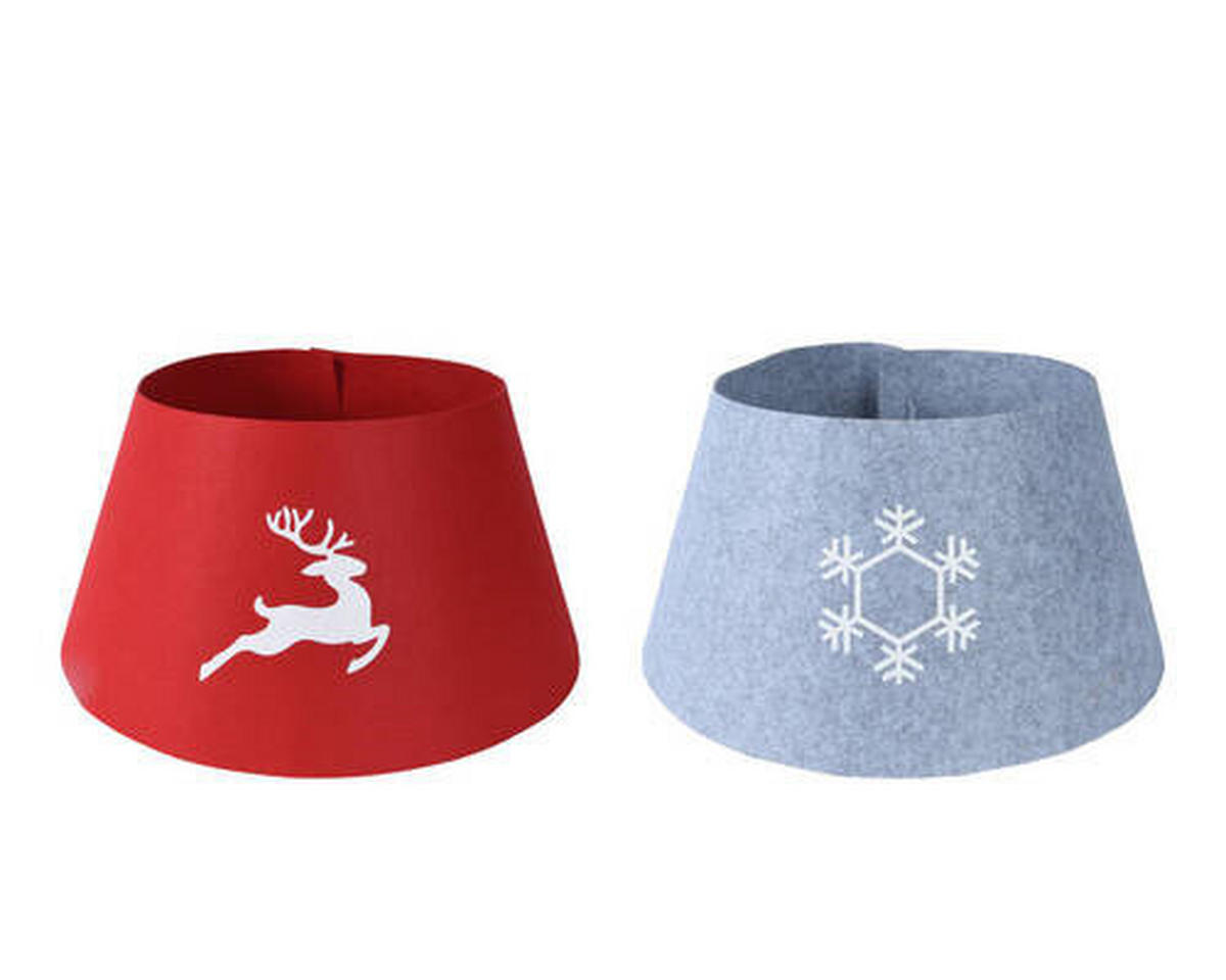 STOJALO ZA BOŽIČNO JELKO  - rdeča/siva, Basics, tekstil (70/28cm)