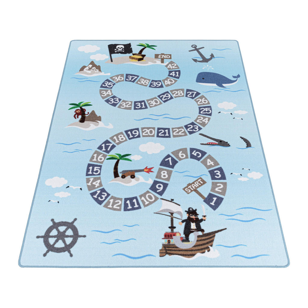 Thumbnail - Xxxl Spielteppich Play 2908 blau, Blau, Textil, Pirat, rechteckig, 160x230 cm, Oeko-Tex® Standard 100, für Fußbodenheizu...