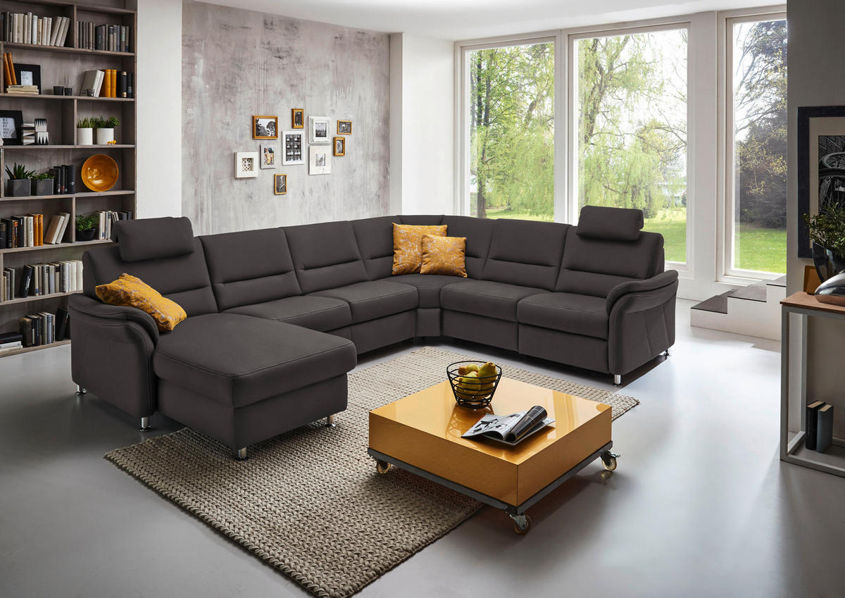 WOHNLANDSCHAFT in Mikrofaser Grau  - Alufarben/Grau, Konventionell, Textil/Metall (173/330/262cm) - Beldomo System