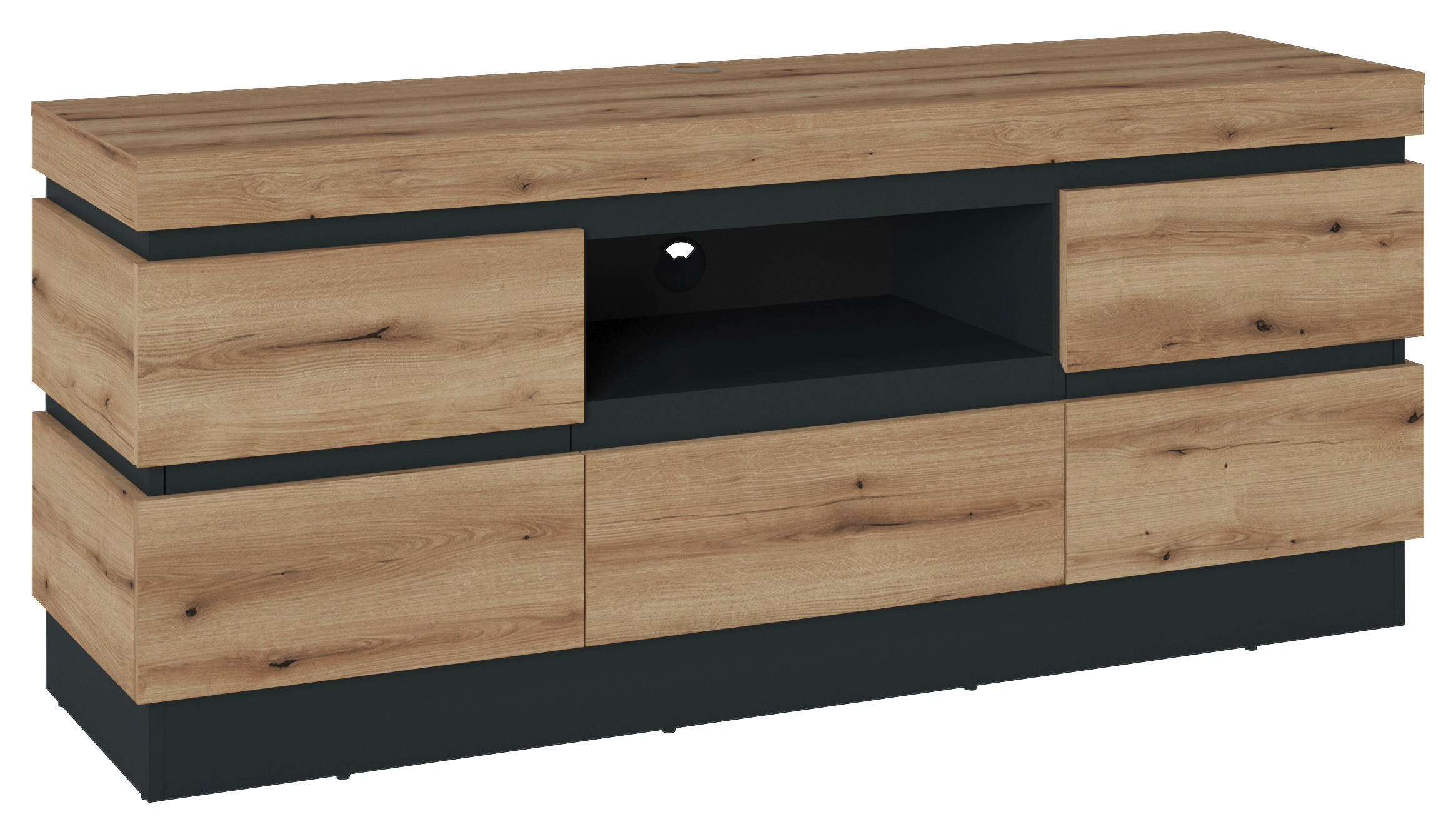 Tv-element Corte Grau/eiche Dekor B: 160,8 Cm