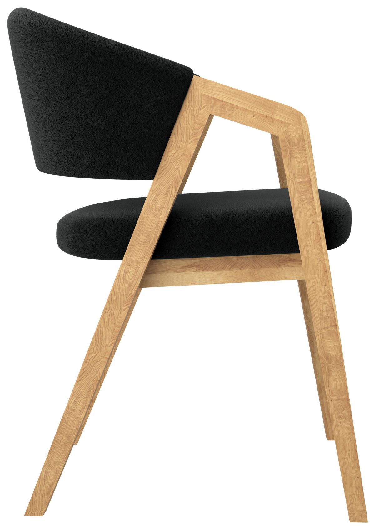 ARMLEHNSTUHL  in Mikrofaser  - Schwarz, KONVENTIONELL, Holz/Textil (59/96/60cm) - Carryhome