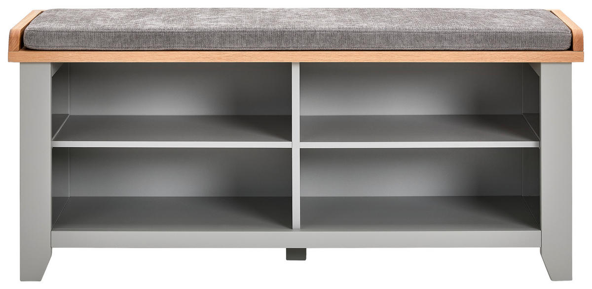 SCHUHBANK Grau, Naturfarben  - Naturfarben/Grau, LIFESTYLE, Holz/Textil (110/60/35cm) - MID.YOU