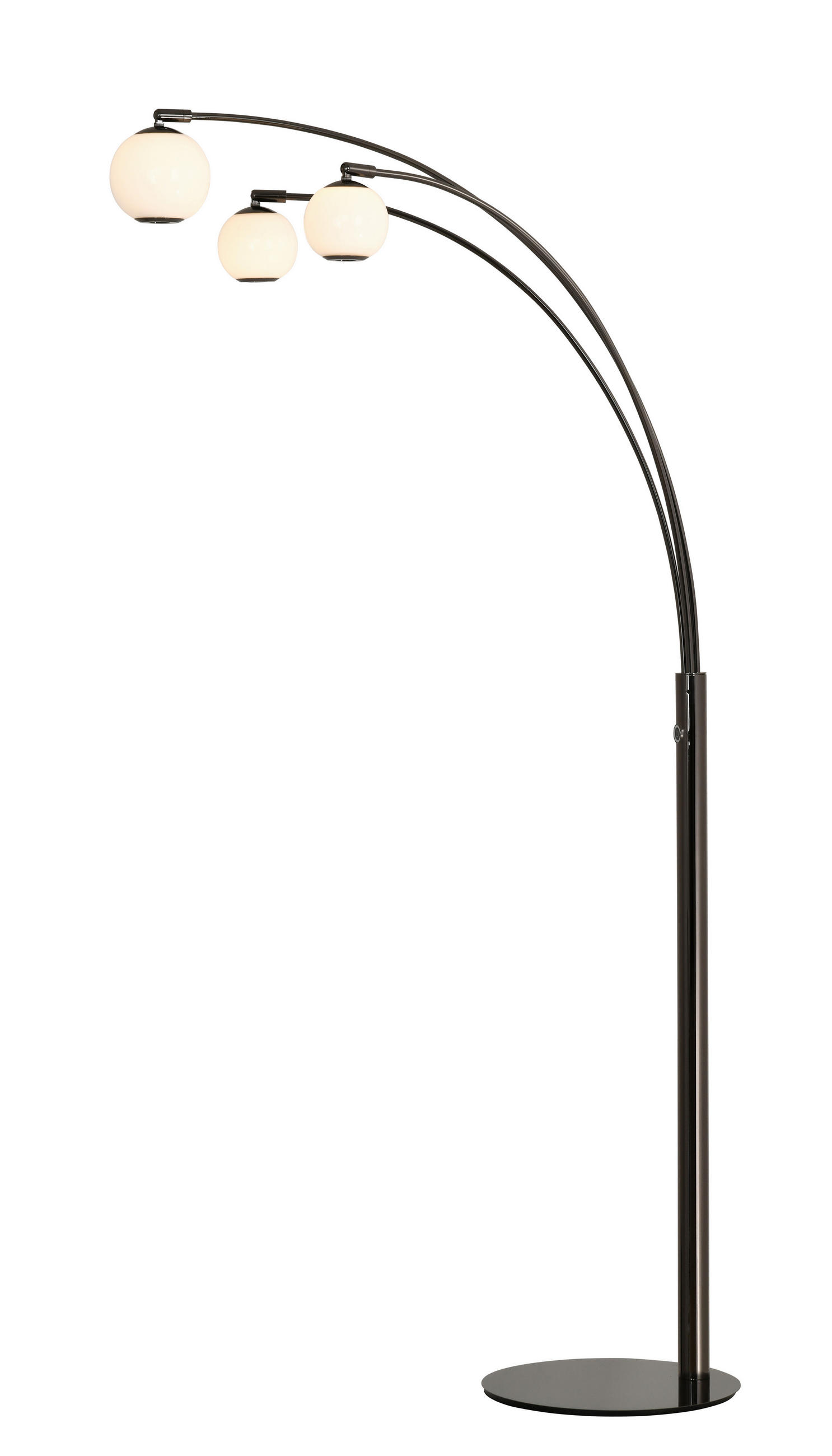 LED-STEHLEUCHTE Biarritz 87,5/162,5/52 cm  - Schwarzchrom, Design, Glas/Kunststoff (87,5/162,5/52cm)