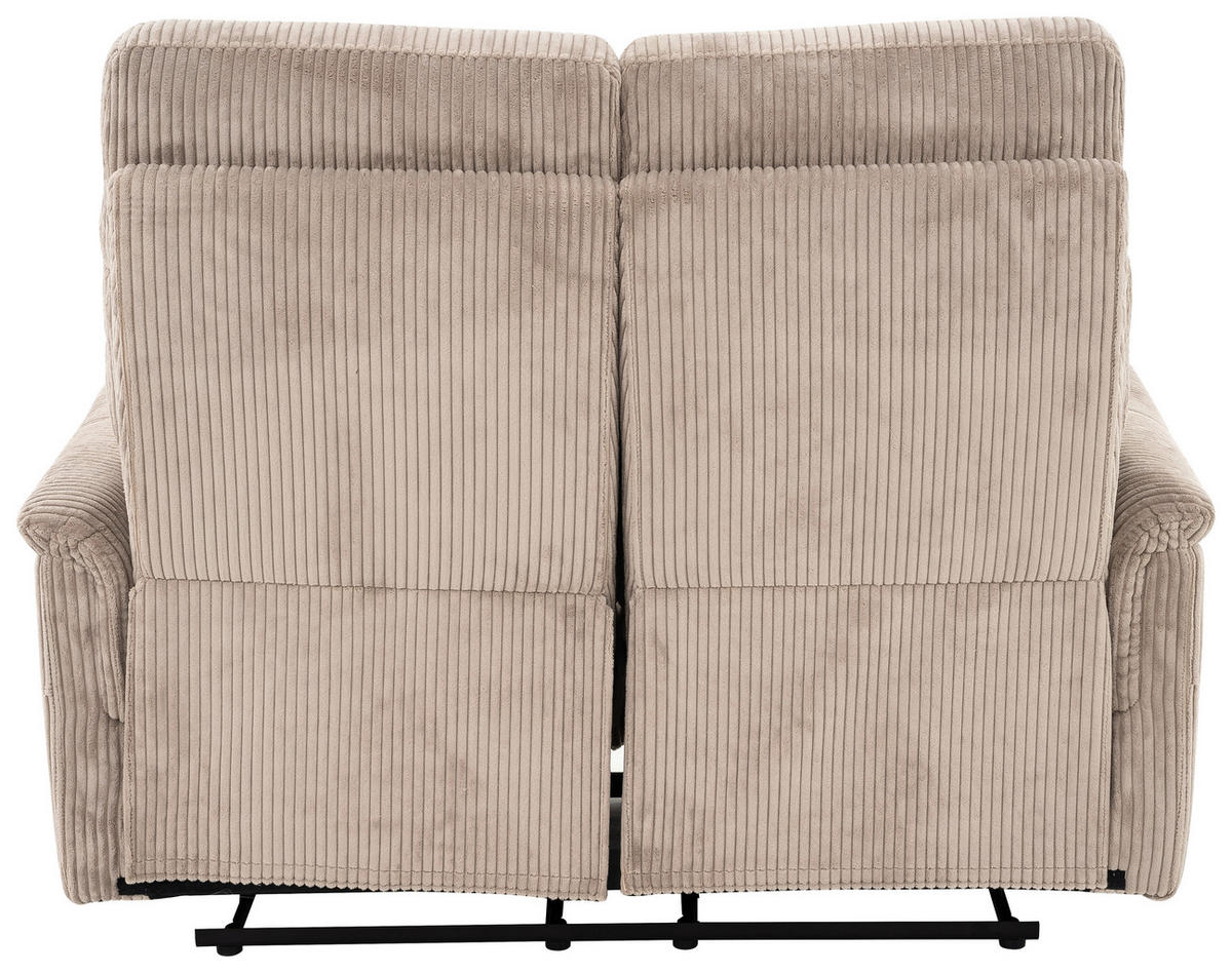 2-SITZER-SOFA in Cord Hellbraun  - Hellbraun/Schwarz, Design, Kunststoff/Textil (131/108/89cm) - Livetastic