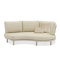 LOUNGESOFA  - Beige, Modern, Textil/Metall (189/85/155cm) - Zebra 