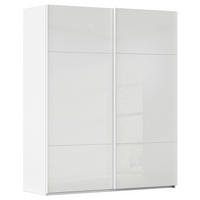 SCHWEBETÜRENSCHRANK 201/223/67 cm,  in Weiß, 2 Tür(en)  - Weiß, KONVENTIONELL, Glas/Holzwerkstoff (201/223/67cm) - Novel