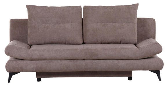 SCHLAFSOFA Mikrofaser Schlammfarben  - Schlammfarben/Schwarz, Design, Textil/Metall (191/76/86cm) - Carryhome