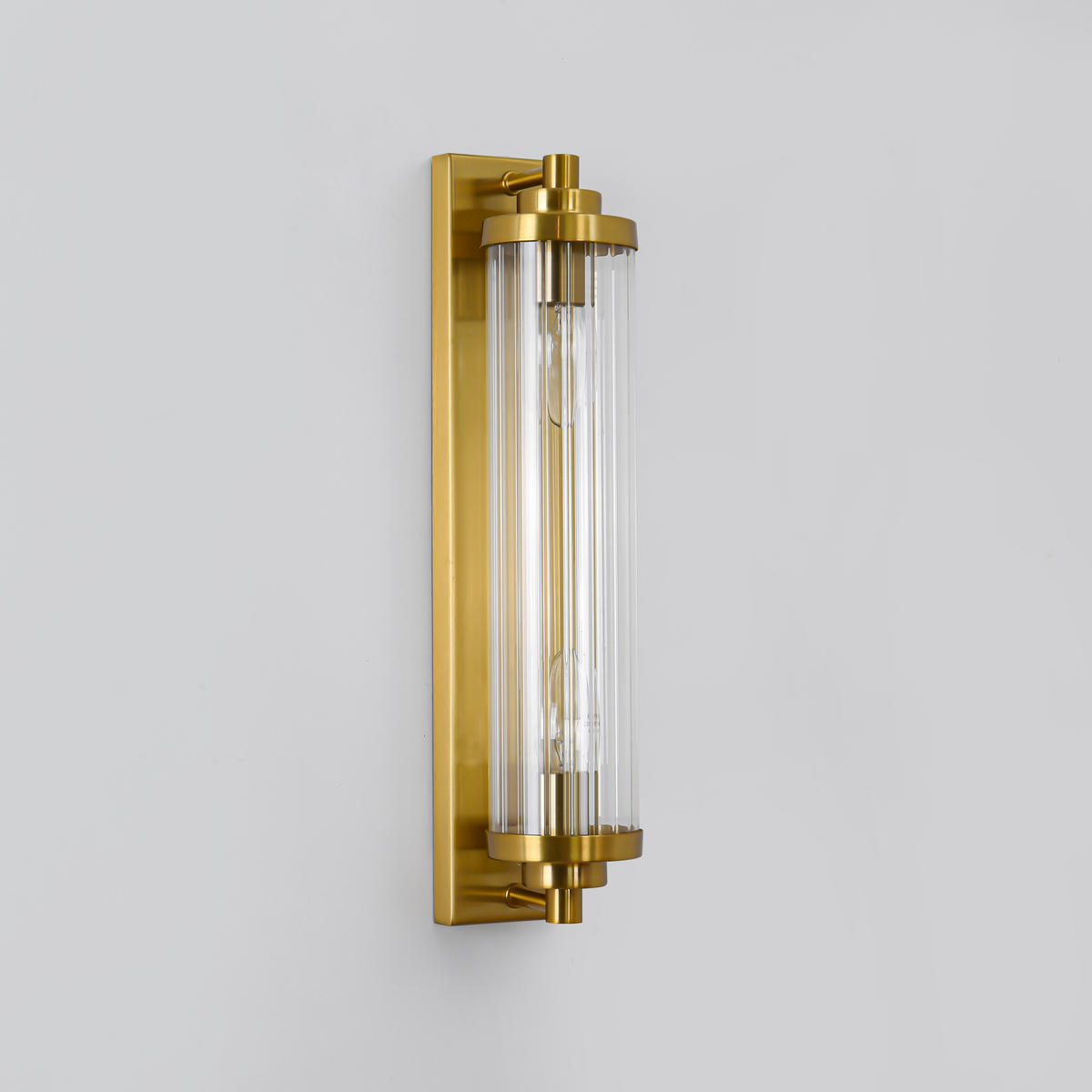 WANDLEUCHTE - Bernsteinfarben, Konventionell, Glas (42/10/8cm)