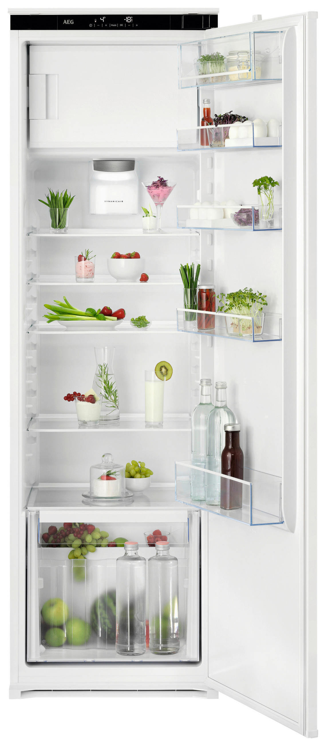 KÜHLSCHRANK 54,6/177,2/54,9 cm NSF6D181ES  - Weiß, Basics, Glas/Kunststoff (54,6/177,2/54,9cm) - AEG