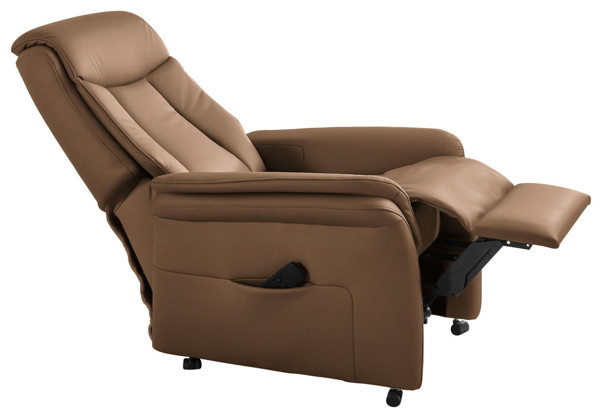 FERNSEHSESSEL in Braun  - Schwarz/Braun, Konventionell, Leder/Kunststoff (74/107/84cm) - Valdera